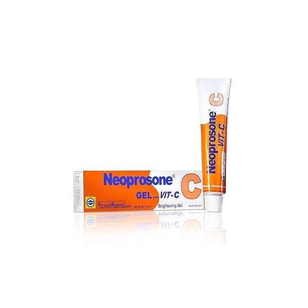 NEOPROSONE, Vitamin C Gel - 1 Fl oz / 30 ml Brightening Cream for Neck, Face, Body, Armpit, Hands For Women and Men, with Alpha Arbutin