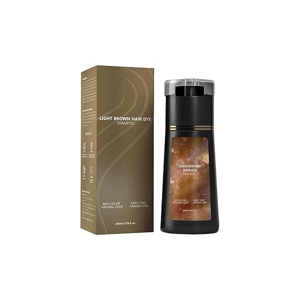 Hair Dye Shampoo, Instant Gray Coverage & Natural Color for Women/Men, Long-Lasting Gentle Formula (Dark Brown)