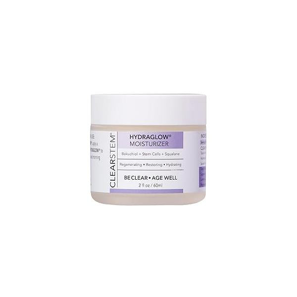 CLEARSTEM - HYDRAGLOW Stem Cell Moisturizer Bakuchiol + Squalene Youthful Skin Face All Types Facial Care Products Vegan, Gluten Free, Cruelty Free 2 fl oz / 60ml