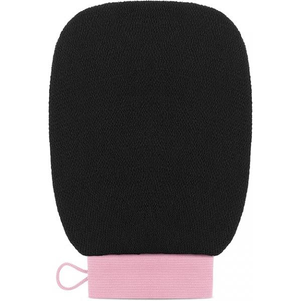 Valitic Exfoliating Glove Body Scrubber - Mitt Dead Skin Remover, Shower Face and Exfoliator Korean Style Washcloth Spray Self Tan Pair Black