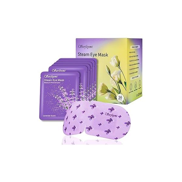 Serfeymi 22 Packs Steam Eye Mask-Disposable Cornea Care Rest Self Heating Mask,Warm Compresses for Dry Eyes,Sleep,Spa,Travel Essentials & Relaxation Gifts,Stocking Stuffers-Mixed 3 Scents