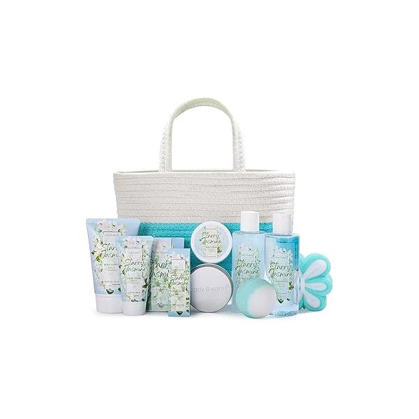 Spa Gift Baskets for Women - Body & Earth 11pcs Lavender Sets with Bubble Bath, Shower Gel, Lotion, Birthday Gifts Women, Kit Mom Gifts, Purple