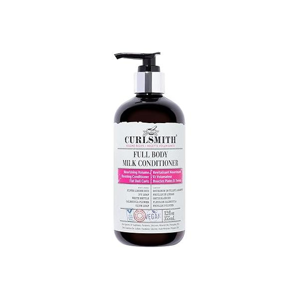 CURLSMITH - Full Body Milk Hair Conditioner, Volumizing and Hydrating for Wavy, Curly or Coily Hair, Vegan (355ml/12fl oz)