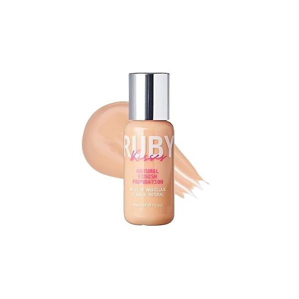 Ruby Kisses Liquid Foundation Medium Coverage, Lightweight, Natural Finish, Face Makeup for All Skin Type, Korean (Natural Buff)