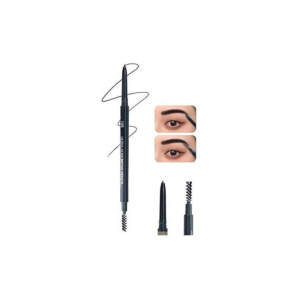 Go Ho Waterproof Taupe Eyebrow Pen with Brush,Dual-sided Fine Pencil,Natural-Looking,Long Lasting,Draws Tiny Brow Hairs and Fills in Sparse Ultra-Fine Pen,01