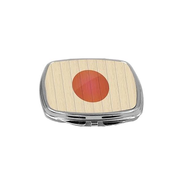 Compact Mirror on Distressed Wood Design, Yemen Flag, 3 Ounce