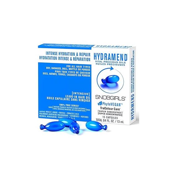 Hair Oil Capsules HYDRAMEND 15 capsules for Dry, Damaged - Vegan, Anti-Frizz, Heat Protectant Argan Oil, Hyaluronic Acid, Peptides & Vitamins