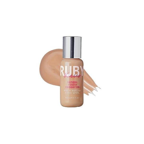 Ruby Kisses Liquid Foundation Medium Coverage, Lightweight, Natural Finish, Face Makeup for All Skin Type, Korean (Natural Buff)