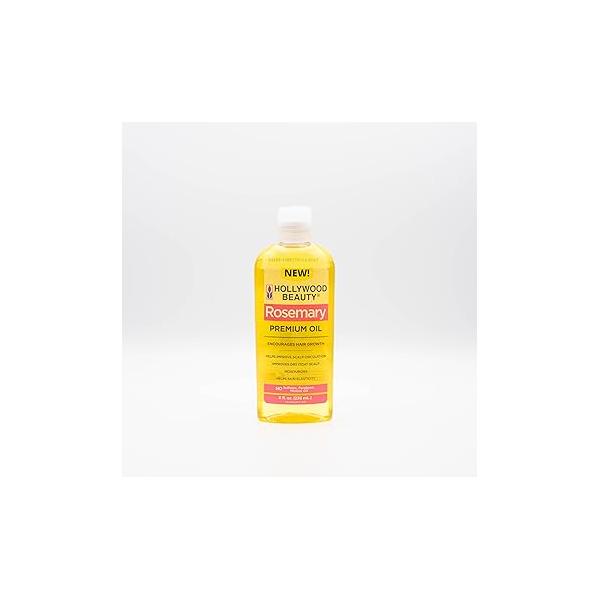 Hollywood Beauty Rosemary Oil for Hair, Scalp, & Skin, 8 fl oz - Encourages Hair Growth, Helps Improve Scalp Circulation