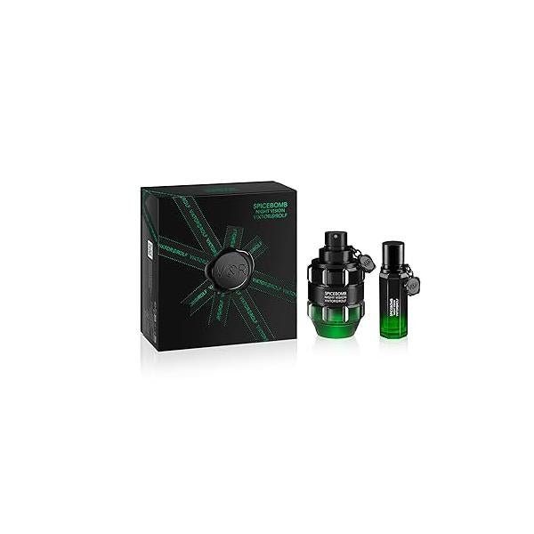Viktor&Rolf - Spicebomb Nightvision Eau de Toilette Spring Gift Set Woody & Spicy Cologne for Men With Notes of Citrus Tobacco Full Size, 3 Fl Oz Travel 0.68
