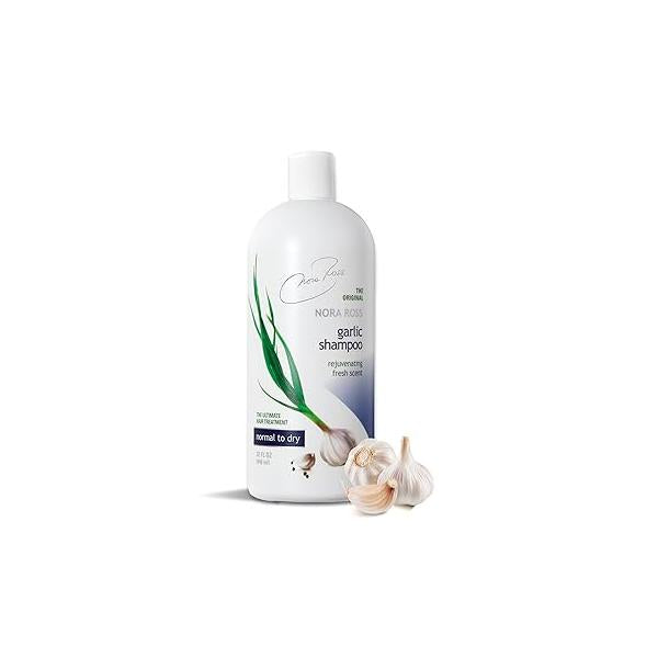 Nora Ross Classic Garlic Shampoo - Thickening and Hair Growth for Men Women with Normal to Dry, Thinning All Natural Anti-Dandruff Scalp Cleanser Formula Rosemary 32oz