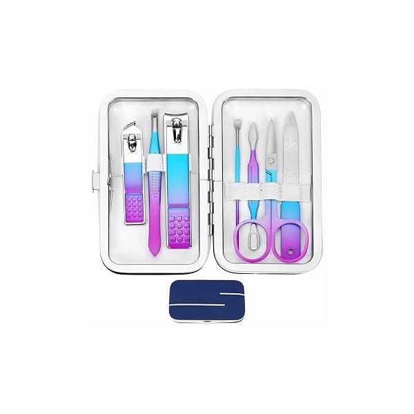 Manicure Set Nail Clipper Men Women Clippers Toenail Fingernail Cutters Personal Care Tools Pedicure with Travel Case Grooming Kit Present for Family Friends