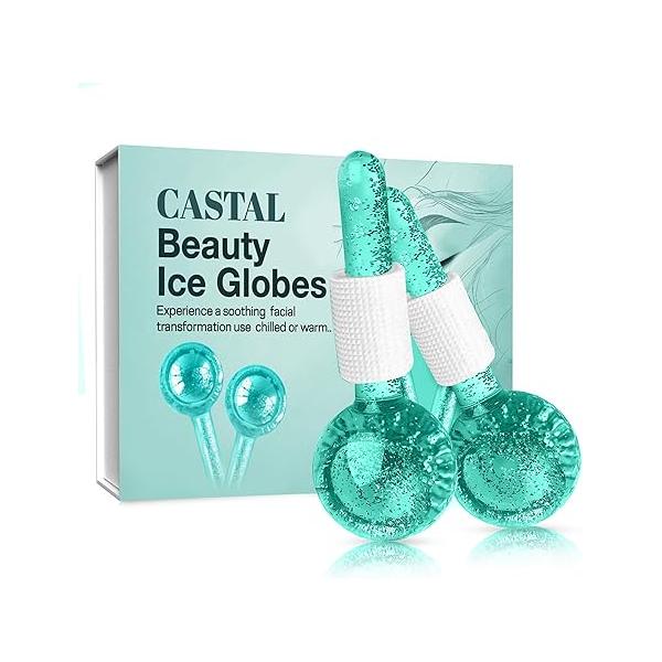 Ice Globes for Face 2Pcs - Enhancing Daily Beauty with Facials, Skin Tightening & Anti-Aging Perfect Facial Puffiness Wrinkles of Face, Neck Eyes Teal