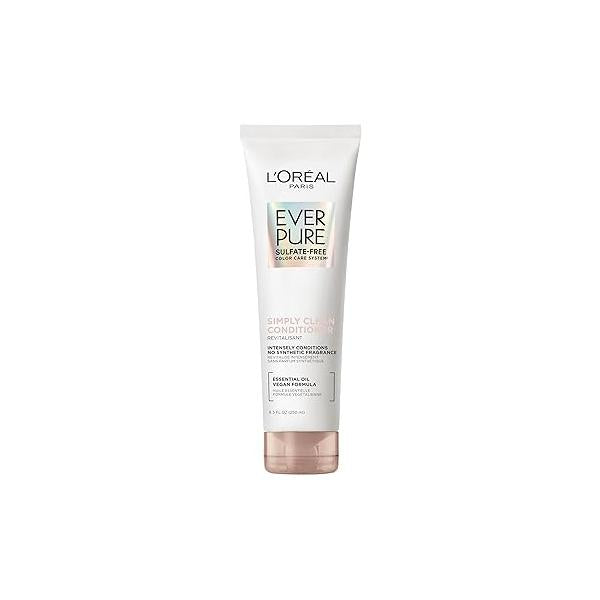L'Oreal Paris EverPure Sulfate Free Simply Clean Hair Conditioner, Hydrating Care with Rosemary Essential Oils, 8.5 Fl Oz