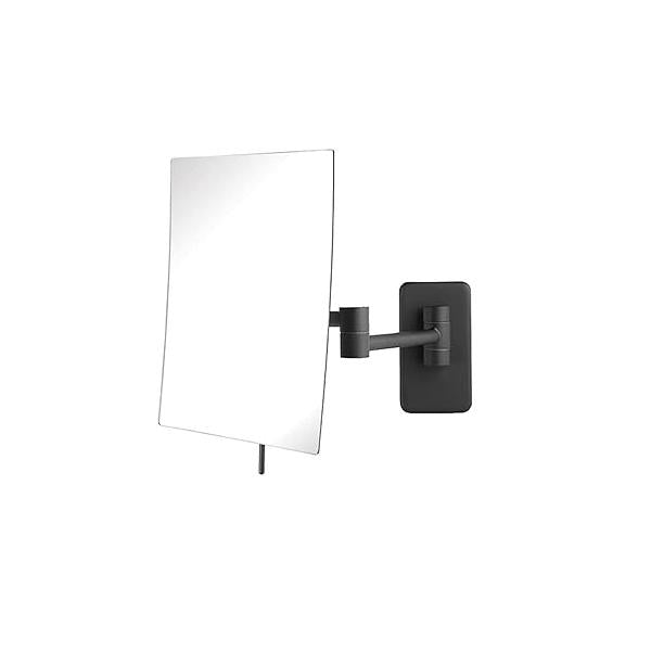 JERDON 8.75-Inch x 6.5-Inch Wall Mount Makeup Mirror - Personal with 5X Magnification & 14 inch Extension Nickel Arm Model JRT695N