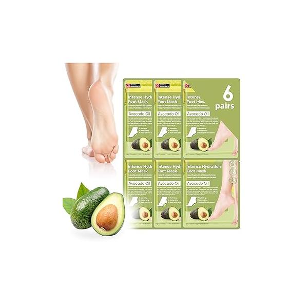 Original Derma Beauty Foot Mask 6 Pairs Shea Butter + Avocado Moisturizing Body Exfoliator Callus Remover Bath Pedicure Supplies