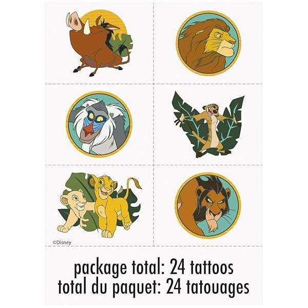 Lion King Party Temporary Tattoos | Assorted Designs 24 Pcs
