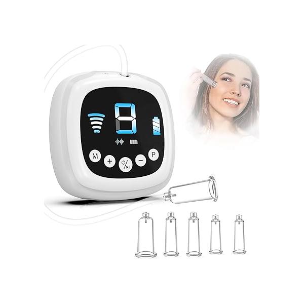 Electric Facial Cupping Set for Face - 3-In-1 Cupping, Gua Sha & Massage Tools Skin Care Multifunctional Neck Eye Cuppings Massager Wrinkle With 3 Modes 5 Frequencies 9 Gears