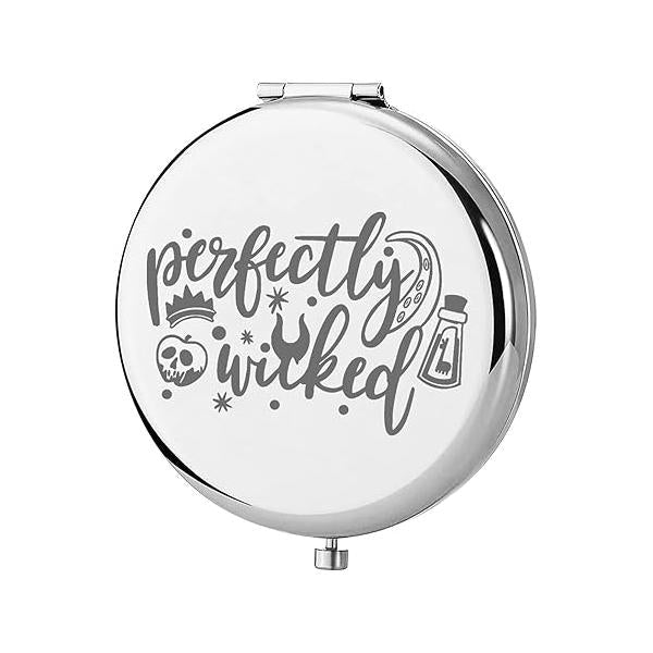KEYCHIN Villains Movie Pocket Mirror Evil Queen Fans Gifts Perfectly Wicked Halloween Compact for Women Girl Teenagers (Perfectly Mirror-S)