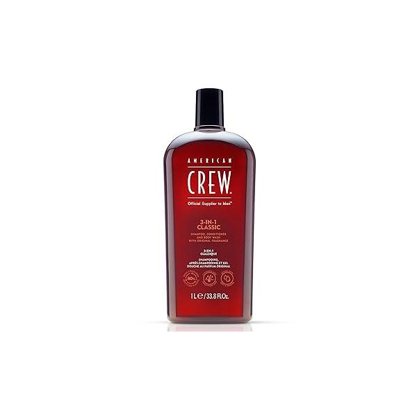 American Crew Shampoo, Conditioner & Body Wash for Men, 3-in-1, 33.8 Fl Oz