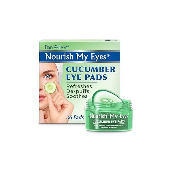 Fran Wilson NOURISH MY EYES Cucumber and Green Tea Pads - 36 each (PACK OF 6) At-Home Spa Treatment to refresh decrease puffiness under the eyes