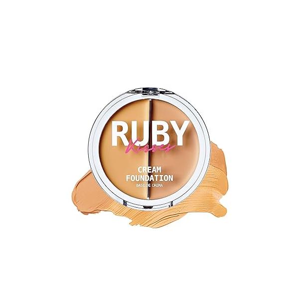 Ruby Kisses 3D Face Creator Cream Foundation & Concealer, 12 Hours Long Lasting, Medium to Full Coverage, Non-Greasy, Ideal for Makeup Contour Palette (Level 8)