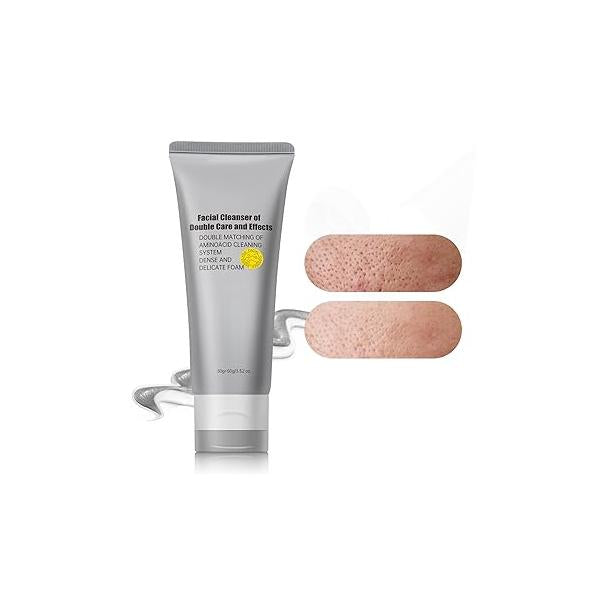 Gentle Exfoliating Face Wash for Deep Pore Cleanser and Blackhead Removal, Facial Oily Skin & Sensitive Skin, Double Cleansing Daily with Hyaluronic Acid + Glycerin, 3.52 Oz