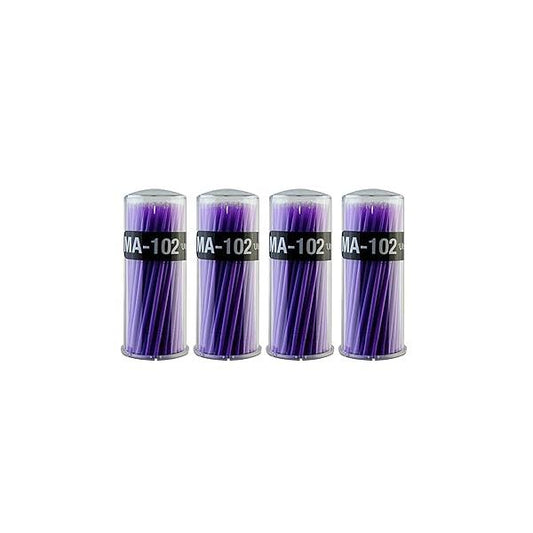 400 PCS Micro Applicator Brushes Dental Brush - Yookat Disposable for Eyelash Extensions and Oral Using Bendable Microfiber Applicators Purple