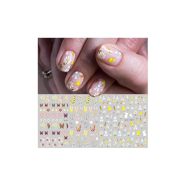 8Sheets 4th of July Nail Art Stickers Decals Red Blue White American Flag 3D Self-Adhesive Flame Butterfly Heart Designs Independence Day Decorations DIY Supplies for Women Kids