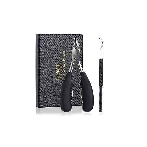 Oneleaf Toenail Clipper Set For Thick and Ingrown Toenails with Cleaner/Lifter - Premium Professional Stainless Steel Pedicure Tools for Foot Nail Treatment