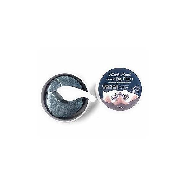 esfolio Black Pearl Extract Hydrogel Eye Patch - Hydrating Under-Eye Mask for Dark Circles, Puffiness, Wrinkles, Korean Skincare with Collagen & Hyaluronic Acid Firming Soothing 60 Pcs
