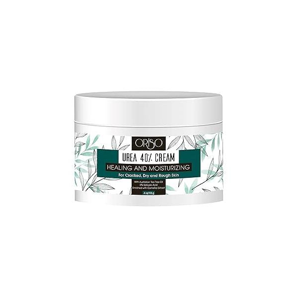 Urea Cream 40 Percent - Intensive Hydration for Dry and Cracked Heels, Feet, Hands, Elbows Knees Callus Remover Women with Salicylic Acid Helps Athletes Foot Odor 4 oz