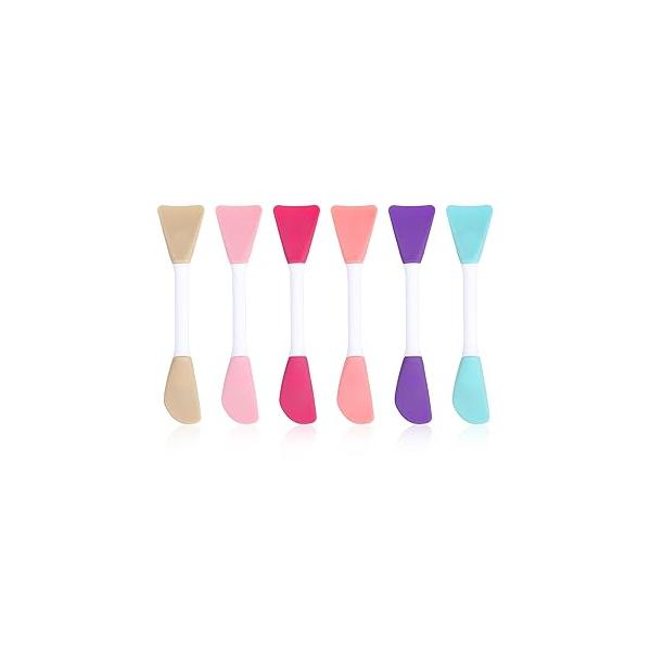 Mask Spatula, 6 Pcs Durable Dual-head Silicone Applicator & Lotion Spatula for Women Skincare Makeup, Cream, Lotion, Foundation (Multicolor)