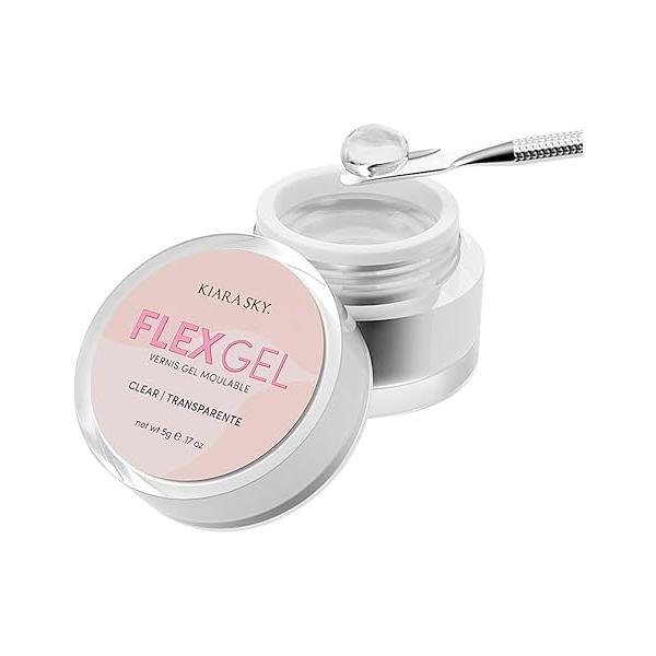 Kiara Sky Flex Gel - Clear Nail Art for Molding, Sculpting and Glam Decorations 5g