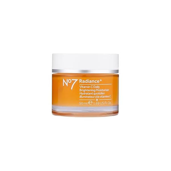 No7 Radiance+ Brightening Vitamin C Moisturizer Face Cream - Skin Nourishing Fast-Absorbing + Lightweight Formula & Suitable for Dry Skin, 1.69 fl oz