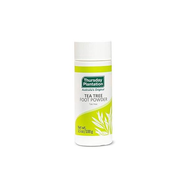 Thursday Plantation Tea Tree Foot Powder, Helps Prevent Odor and Sweat, 3.5 Ounces