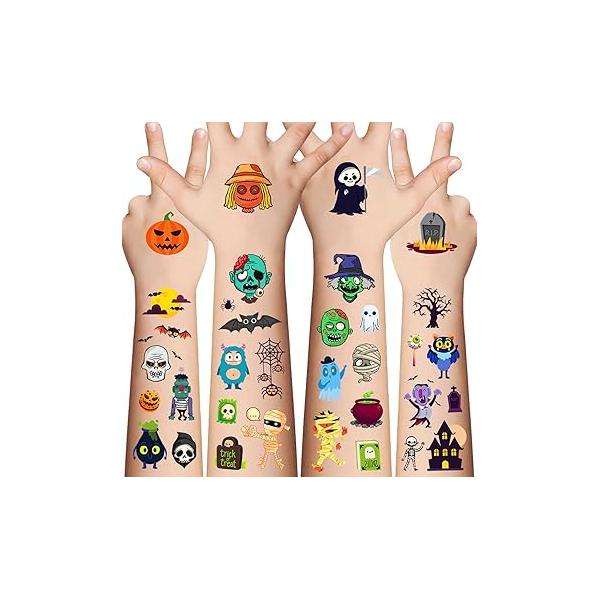 Halloween Luminous Bat Temporary Tattoos for Kids - 10 Sheets Glow In The Dark Theme Boys and Girls, Cosplay Face Makeup Accessories Holiday Party Gifts