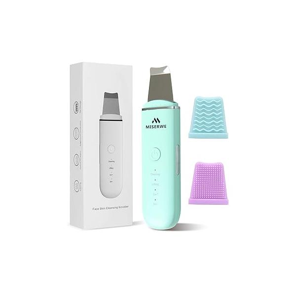 Skin Scrubber Face Spatula Facial for Deep Cleansing Blackhead Remover Pore Cleaner with 4 Modes (Purple)