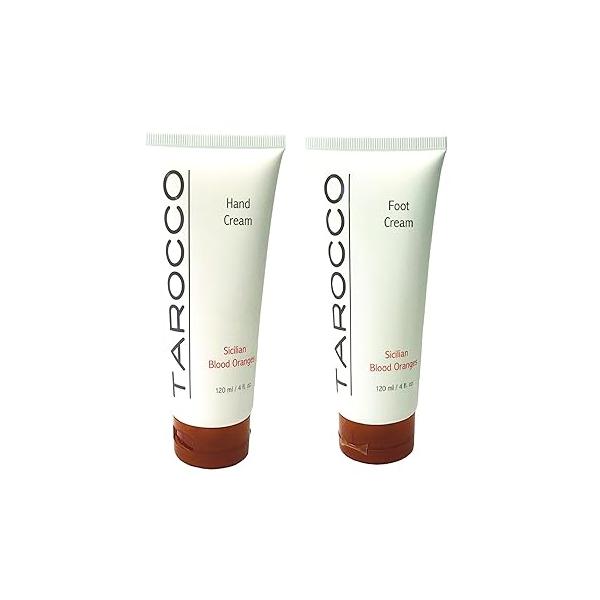 Baronessa Cali Tarocco Sicilian Blood Orange Foot Cream and Hand Set - Refreshing Moisturizing 4 Ounce