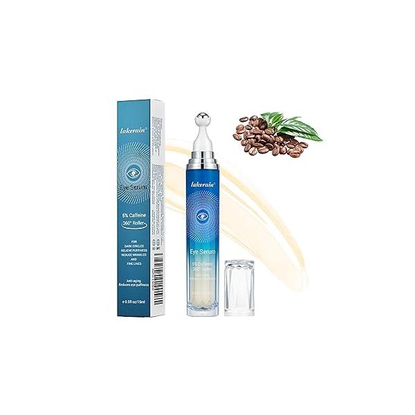Eye Peptide Serum Massage Roller Nourishing Relieve Loose Bags Dark Circles Skin Care Under Cream for Fine Wrinkles and Puffiness Daily Skincare(Nourishing Grey)