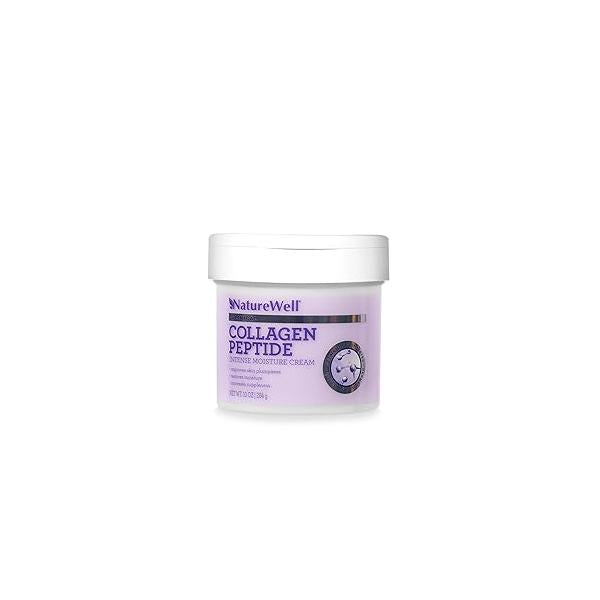 NATURE WELL Clinical Collagen Peptide Intense Moisture Cream for Face, Neck, & Body, Anti-Aging that Hydrates, Plumps, Restores Moisture, and Increases Suppleness, 10 Oz