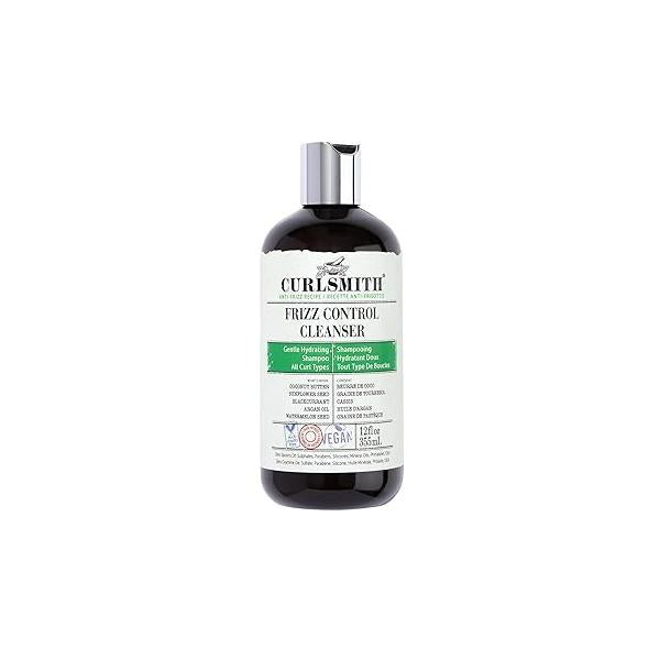 CURLSMITH - Frizz Control Cleanser, Gentle Hydrating Hair Shampoo, for All Curl Types, Long Lasting Control, Vegan, 355ml/12 fl oz