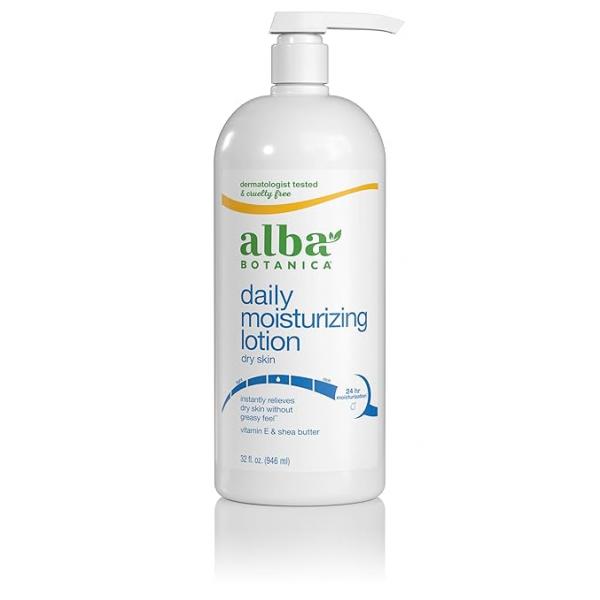 Alba Botanica Daily Moisturizing Lotion, Dry Skin, with Vitamin E and Shea Butter, 32 Oz (Packaging May Vary)