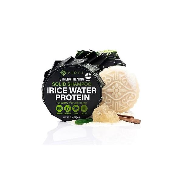 Viori Hidden Waterfall Shampoo Bar - Made with Rice Water for Hair Growth Handcrafted Sulfate Free