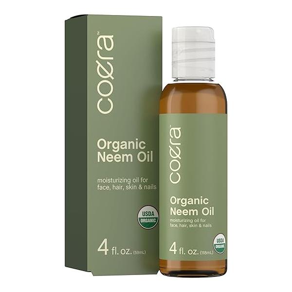 Coera Neem Oil for Skin Hair & Nails | 4 fl oz Certified Organic Free of Parabens, SLS, Fragrances