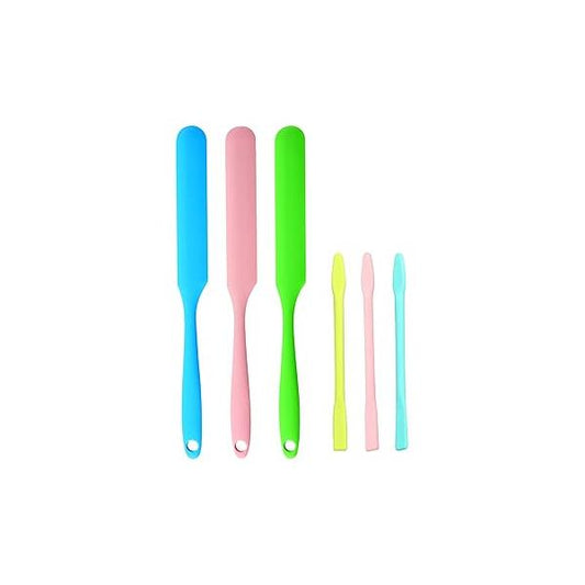 6PCS Non-Stick Wax Spatulas Set, Silicone Spatula Hair Removal Sticks Applicator Reusable Hard Scraper,Eyebrow For Home Salon Body Use (6PCS)