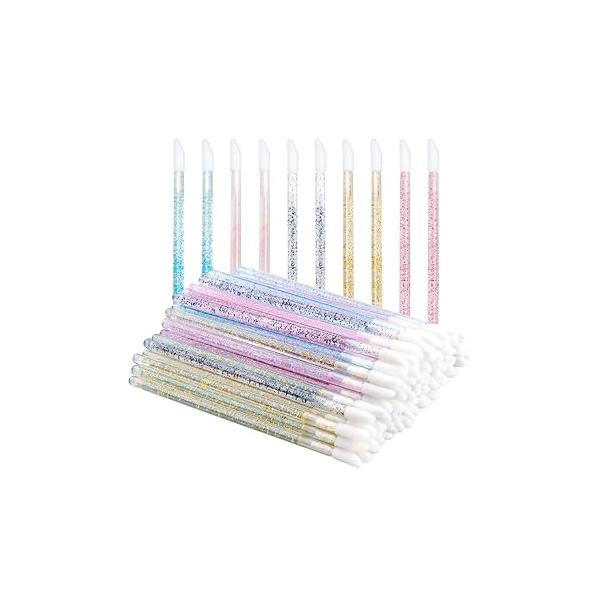 G2PLUS 100PCS Lip Gloss Applicators, Disposable Brushes Applicators Lipstick Wands Applicator Perfect Makeup Tool Kits (Nylon Black)