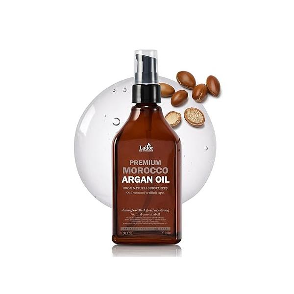 LA'DOR Nourishing Morocco Argan Hair Oil for Dry Damaged - Hydrating Anti-frizz Leave-in Serum with Jojoba Thinning to Silky Smooth Korean Haircare LADOR
