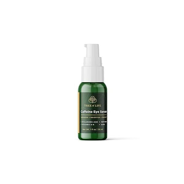 Tree of Life Caffeine Under Eye Serum - 1fl oz Dermatologist Tested Dark Circles Treatment Hydrating Anti-Aging Formula to Reduce Puffiness, Bags & Wrinkles All Skin Types