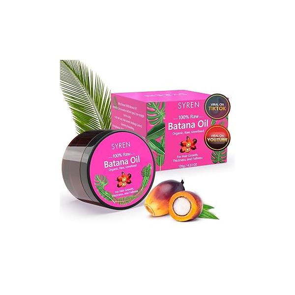 Batana Oil for Hair growth - 100 percent pure & Organic Approved by Dr Sebi, Promotes thickness, Prevent Loss Split Ends, wild hair oil Nourishment All Types